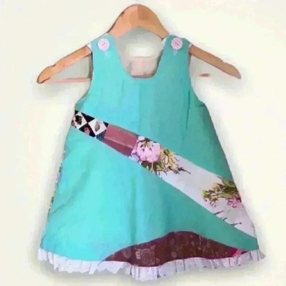 Patchwork a-line dress girl 2 - Picture 1 of 7